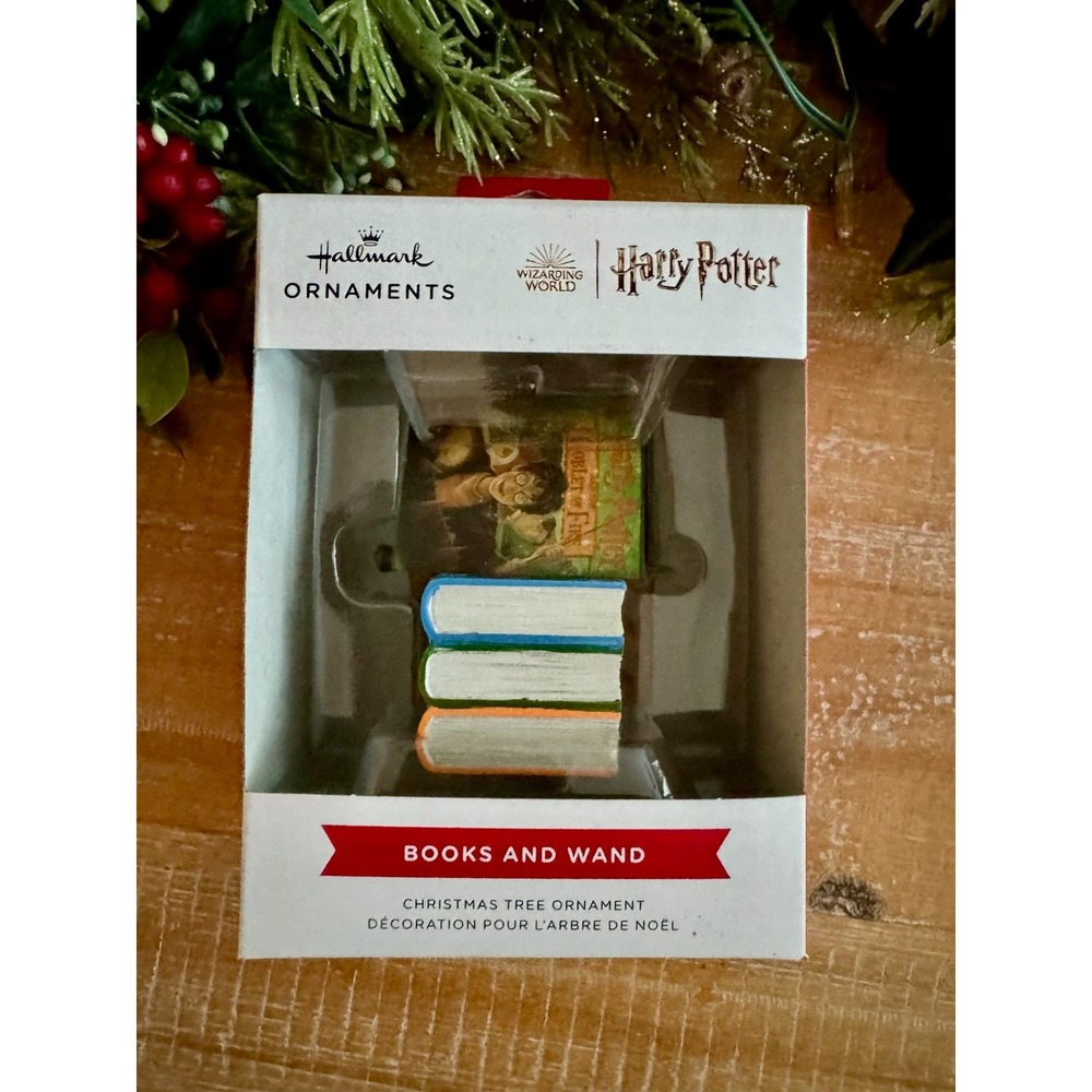 2024 Hallmark Harry Potter Book and Wand Christmas Tree Ornament New